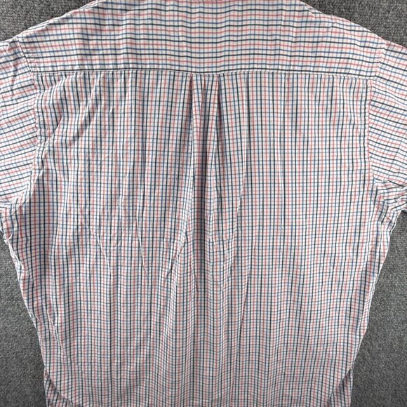 Brooks Brothers Pink Blue Check Long Sleeve Button Up Shirt Large Woven Cotton - Picture 14 of 14
